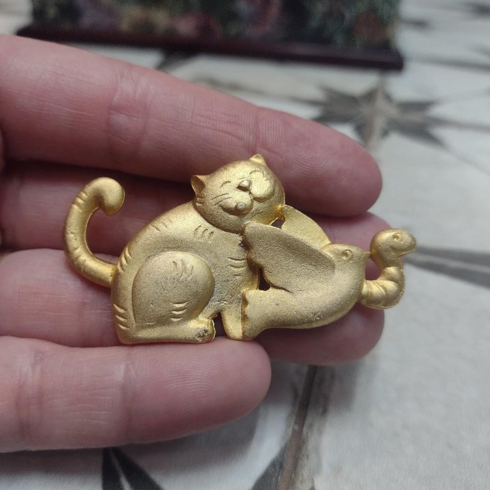 Vintage Kitty Brooch